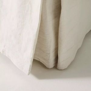 Anthropologie Relaxed Cotton-Linen Bed Skirt - Queen, Light Grey